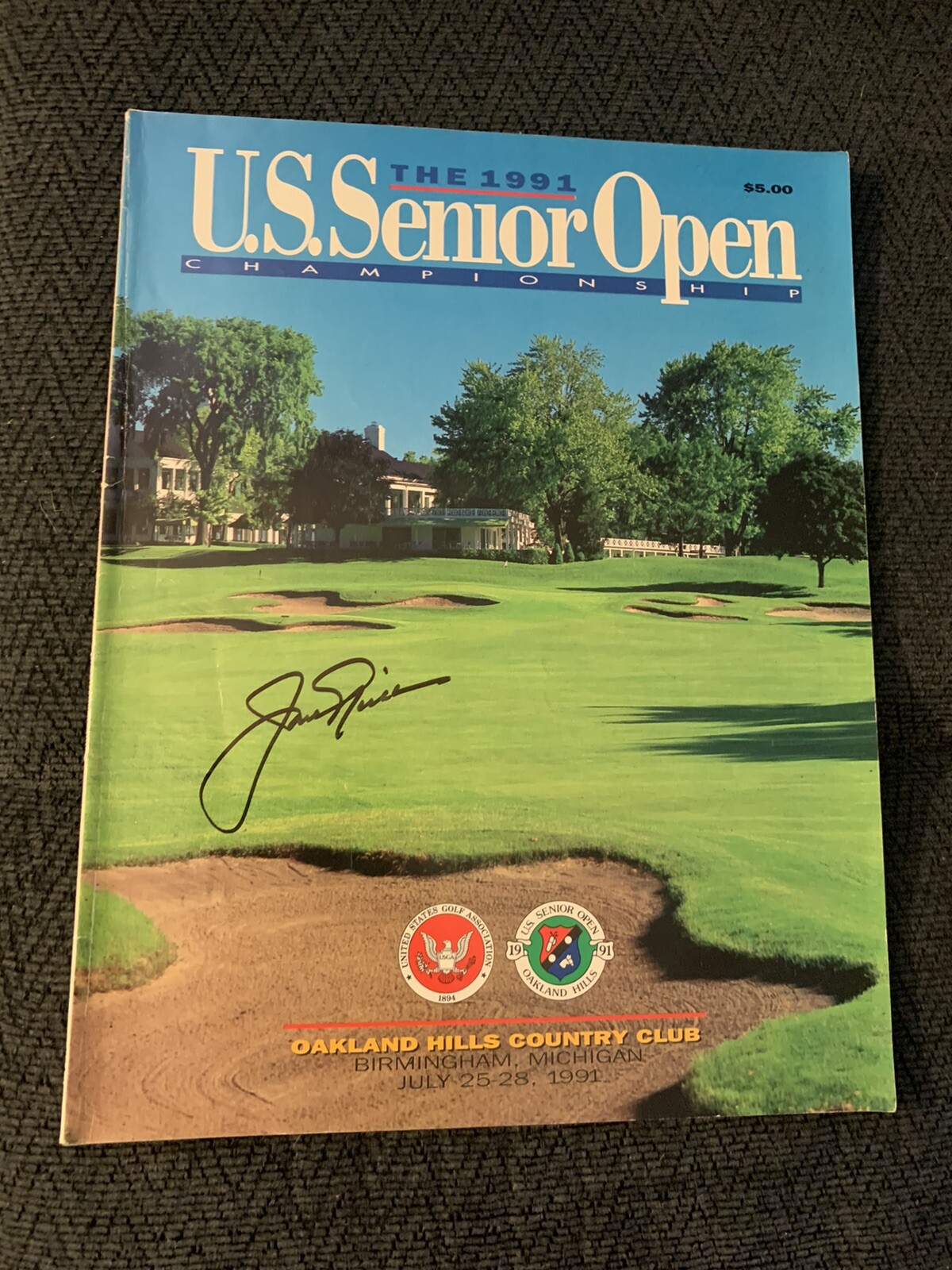 Jack Nickaus Signed Champions Pga Tour Golf Program 1991 Us Senior Open Winner
