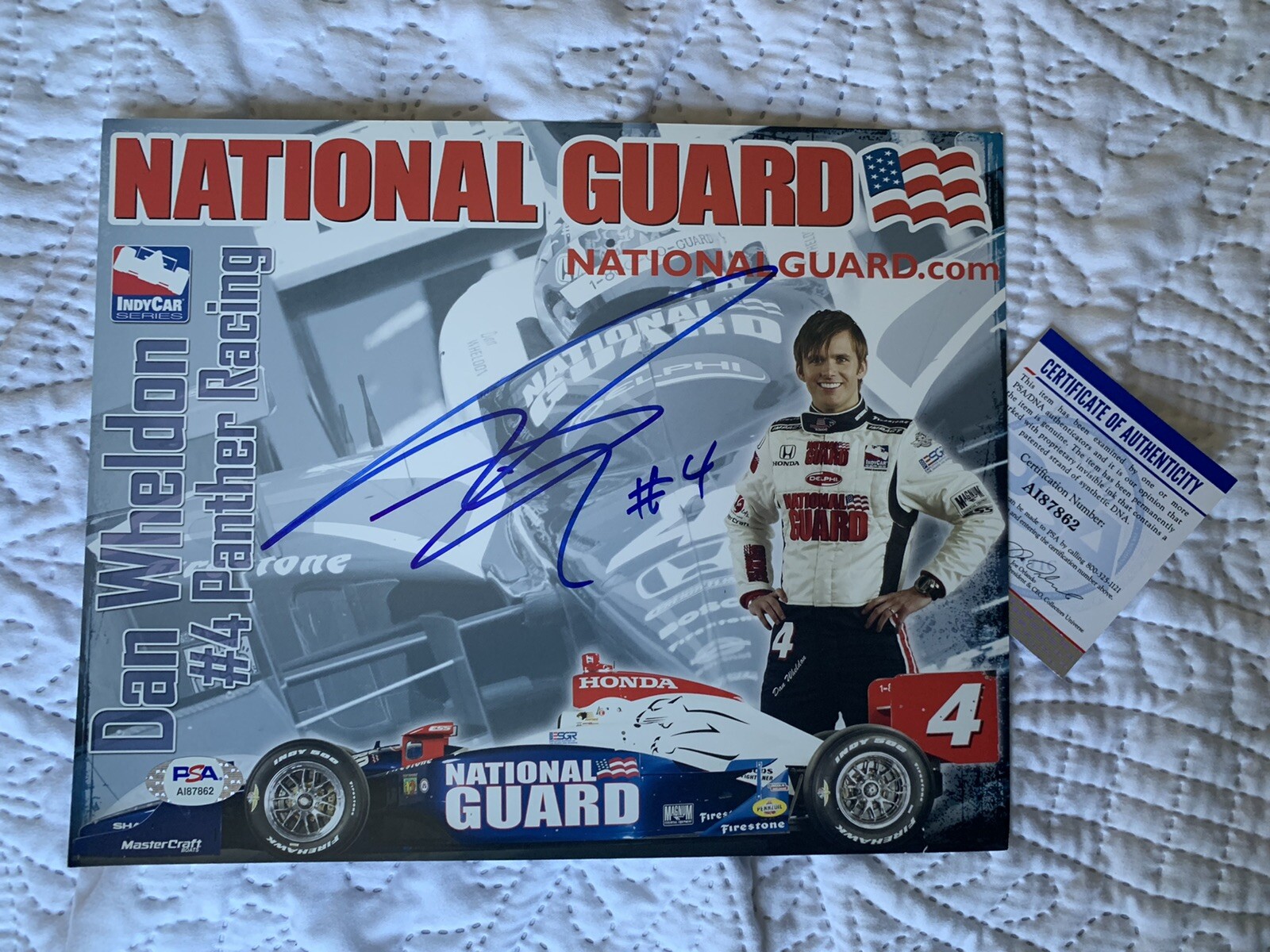 Dan Wheldon 2009 Indy Car Indianapolis 500 Promo Card PSA/DNA Authenticated COA
