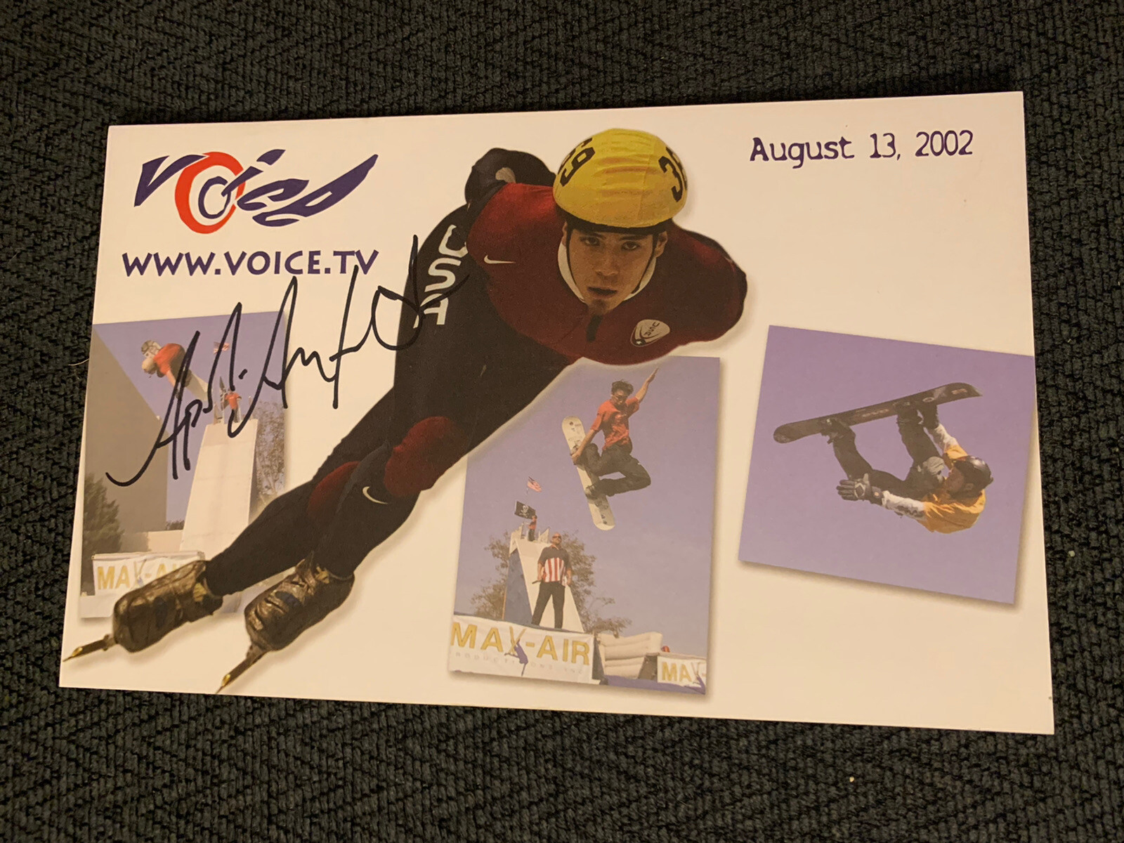 Apolo Anton Ohno Signed Promo Card 2002 Autographed Olympic Star

