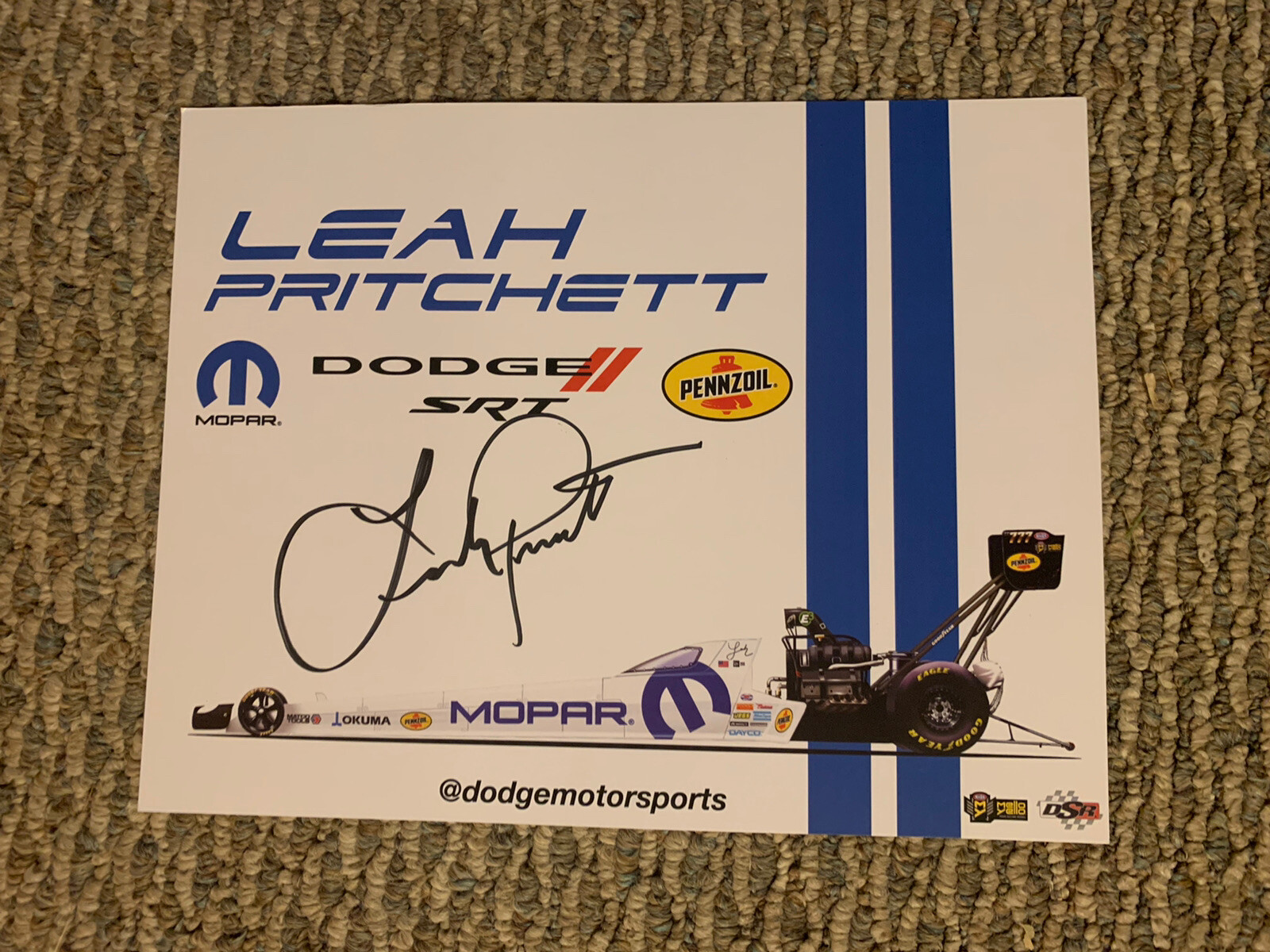 Leah Pruett Pritchett Signed Promo Card Nhra Drag Racing Autographed 2020
