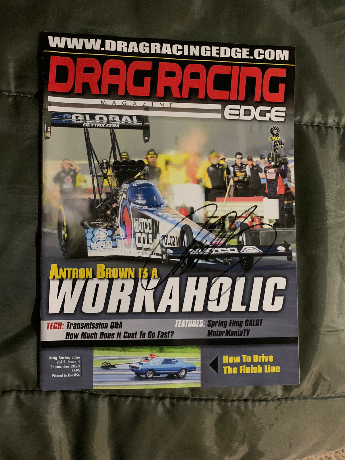 Antron Brown Signed NHRA Magazine Autographed Drag Racing Legend 2020

