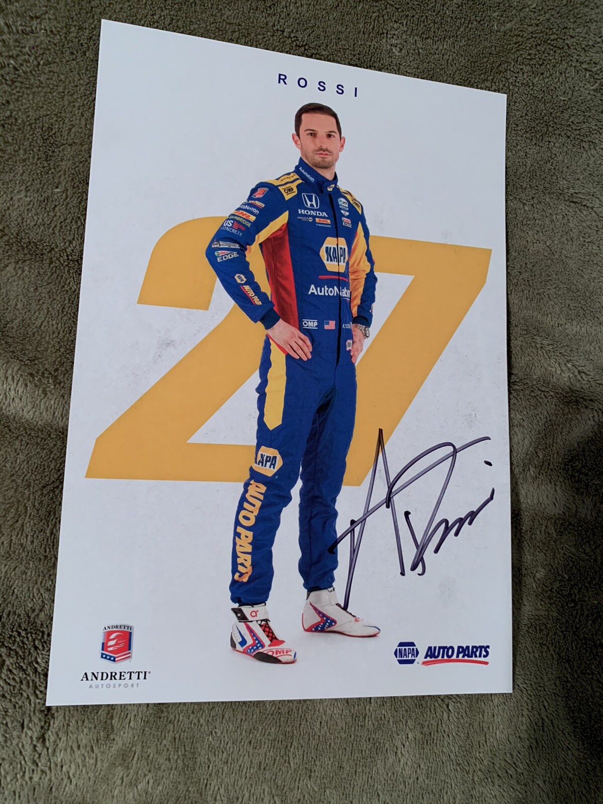Alexander Rossi Indianapolis Indy 500 Signed Car Promo Card Autographed 2020
