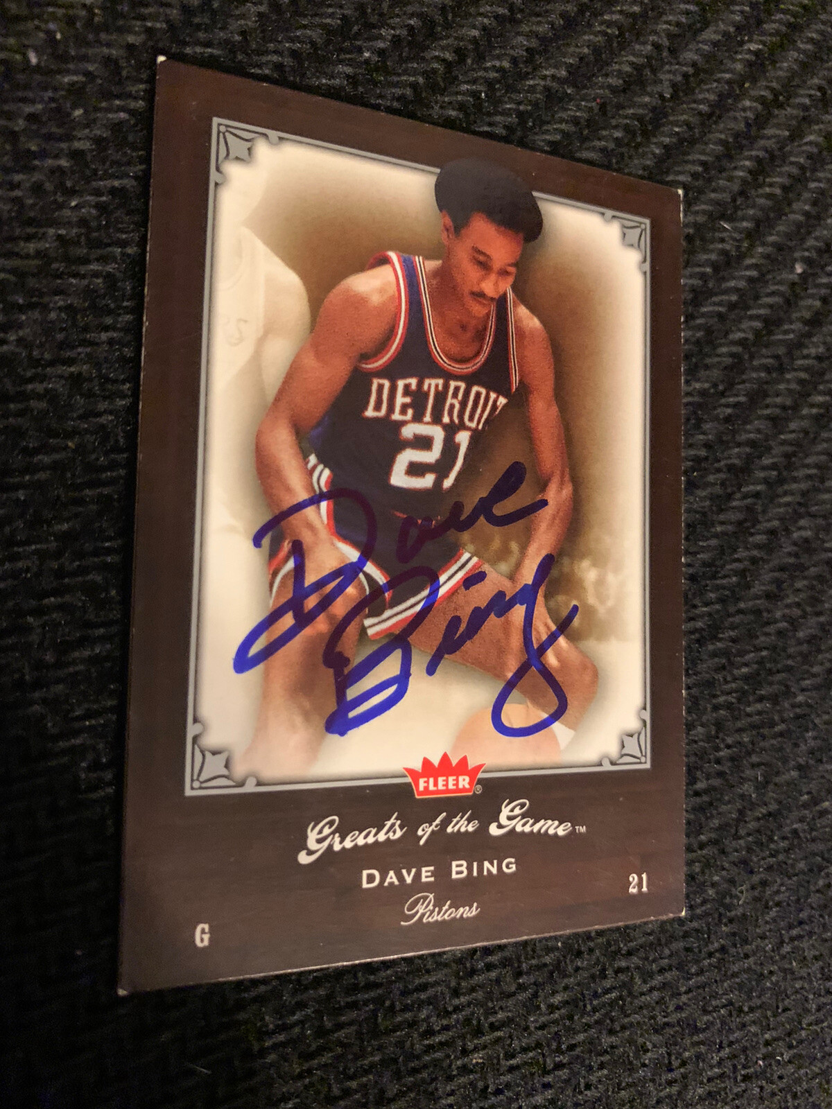 Dave Bing Signed Basketball Card Autograph Pistons Hall Of Fame
