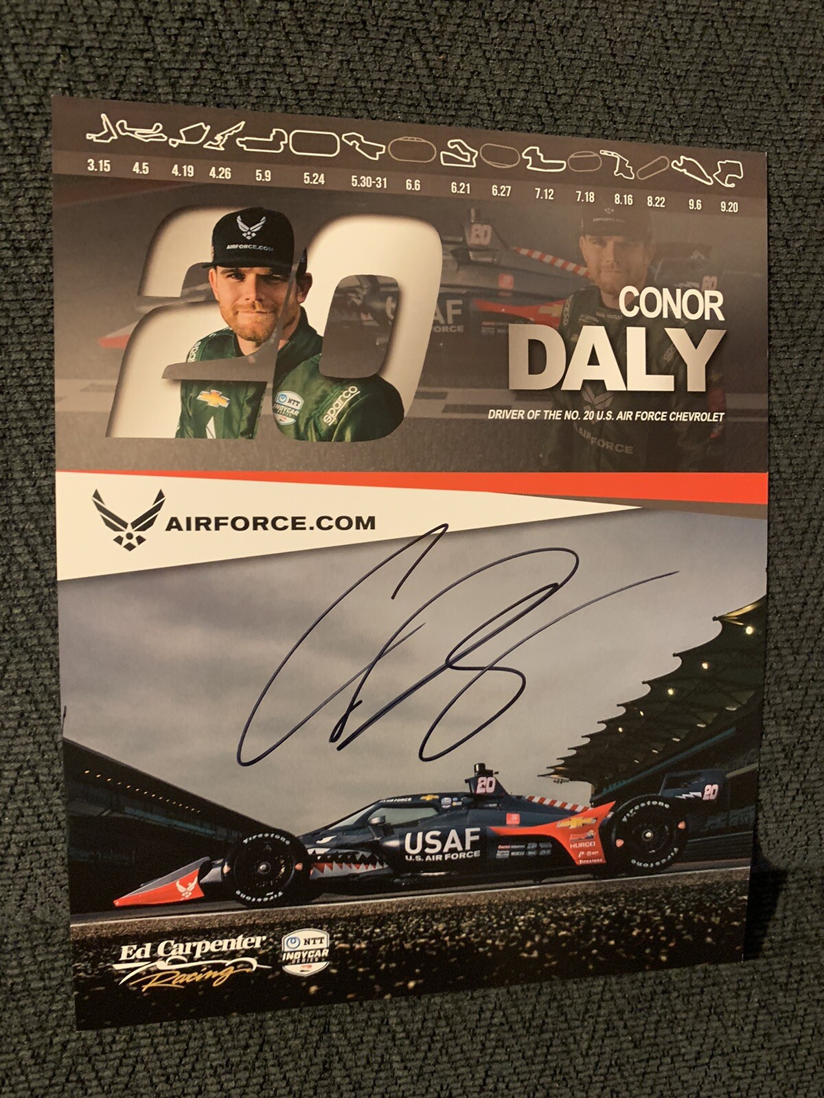 Conor Daly Indianapolis Indy 500 Signed Car Promo Card Autographed 2020
