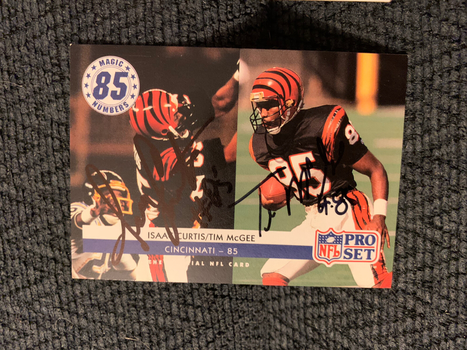 Isaac Curtis And Tim McGee Signed Trading Card Autographed Football
