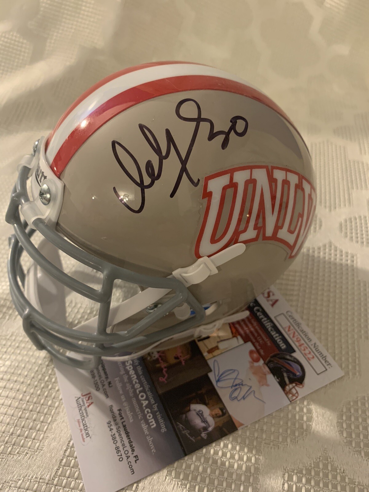 Ickey Woods Signed Cincinnati Bengals Mini Helmet UNLV JSA Authentication COA
