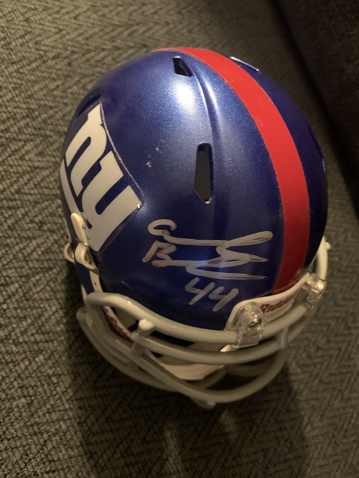 Ahmad Bradshaw Signed New York Giants Mini Helmet Autographed
