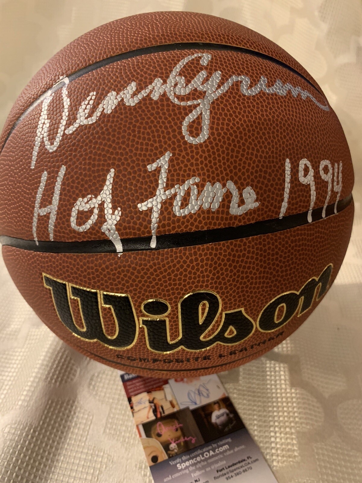 Coach Denny Crum Signed Wilson NCAA Basketball Autograph JSA COA Authentication

