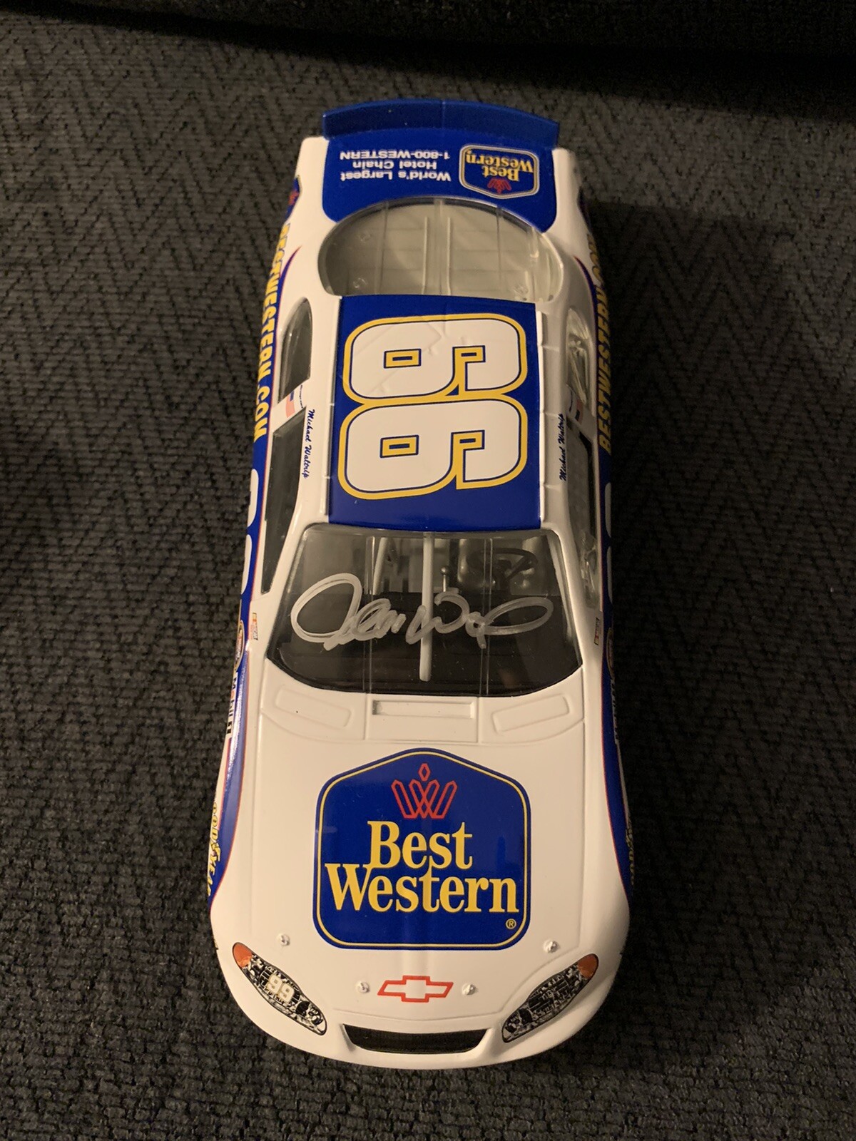 Michael Waltrip Signed 1/24 Scale Diecast Car Nascar Busch Series Best Western
