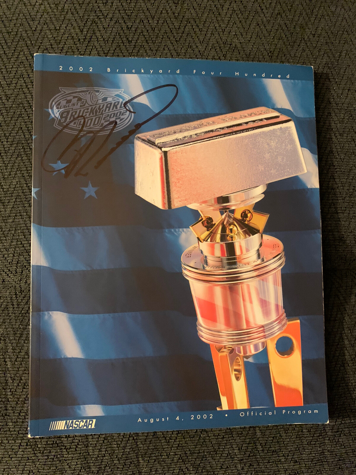 2002 Brickyard 400 Signed Program Winner Bill Elliott Unused New
