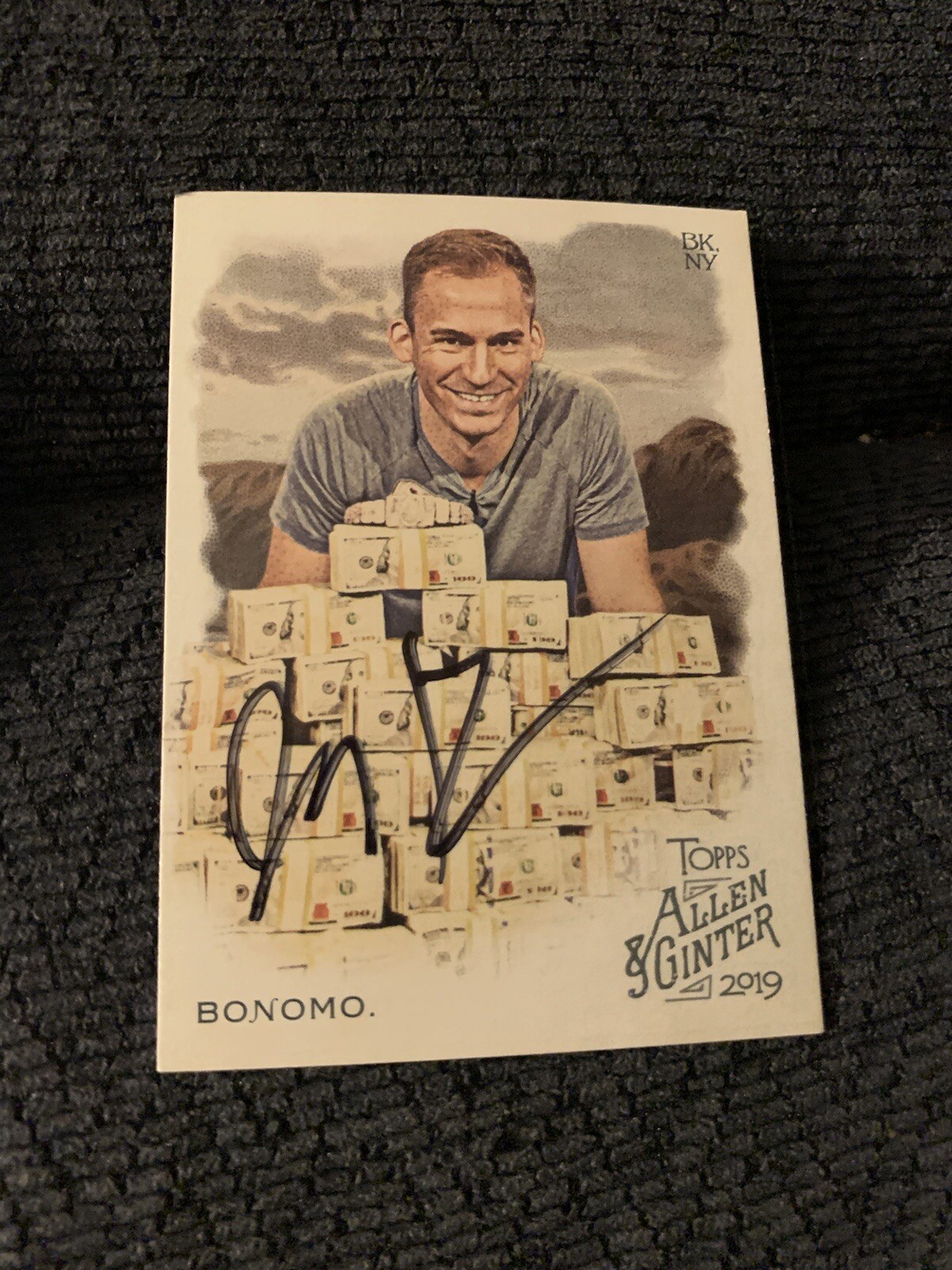 Justin Bonono Signed Allen & Ginter Trading Card Autographed Poker WSOP
