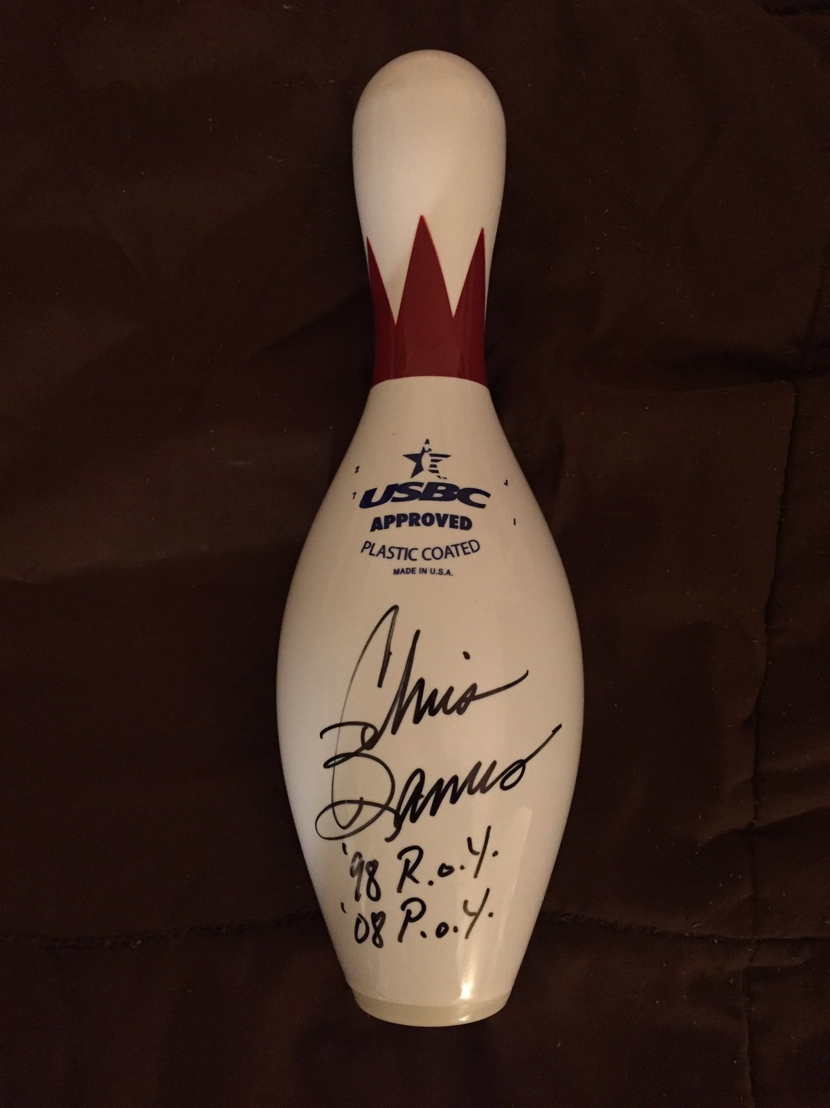 Chris Barnes Brunswick PBA Signed Unused Bowling Pin Autographed Unique
