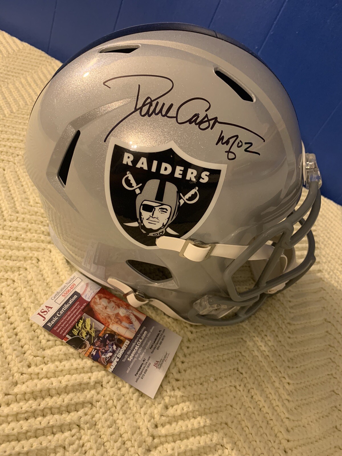 Dave Casper Signed Full Size Helmet Raiders F/S JSA Authentication COA HOF ‘02
