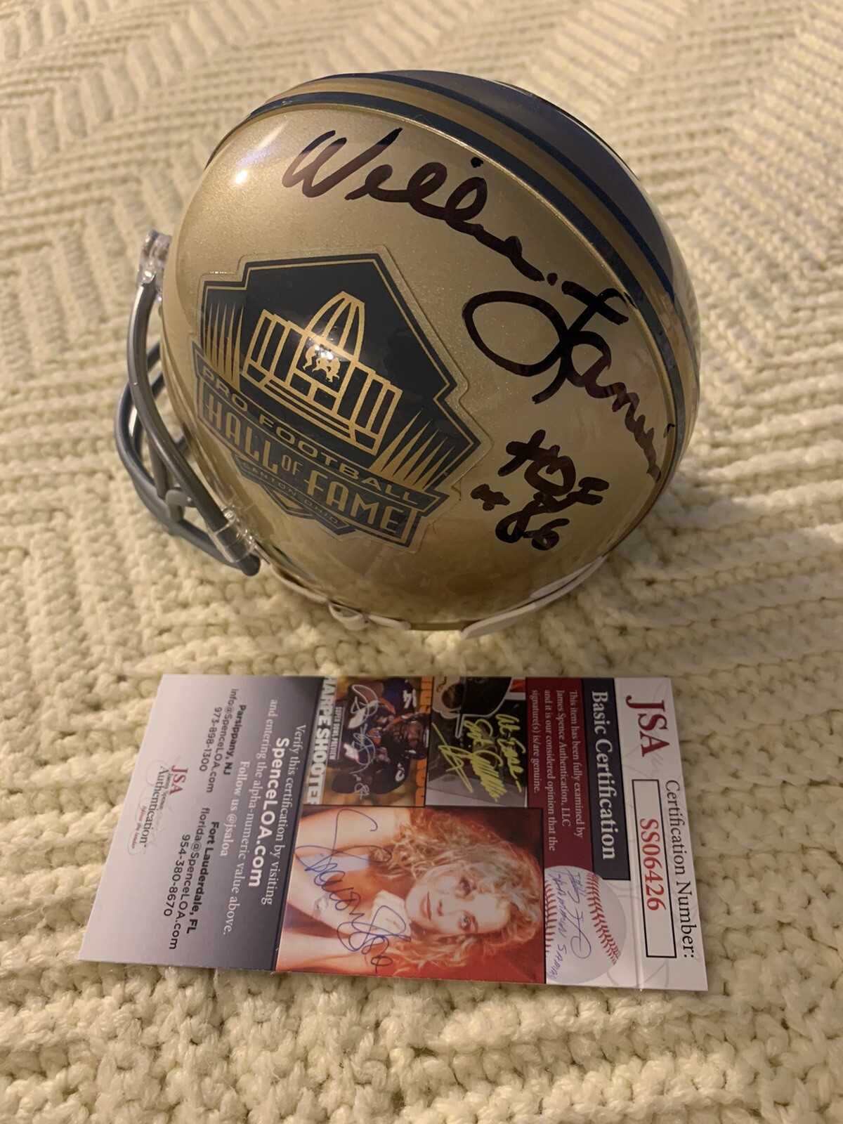 Willie Lanier Signed Mini Helmet JSA Authenticated COA Hall Of Fame Autographed
