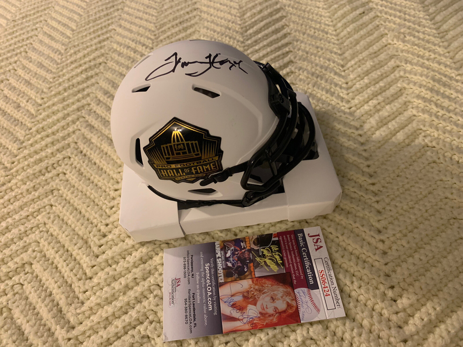 Tom Flores Signed Mini Helmet Hall Of Fame Raiders JSA Authentication COA
