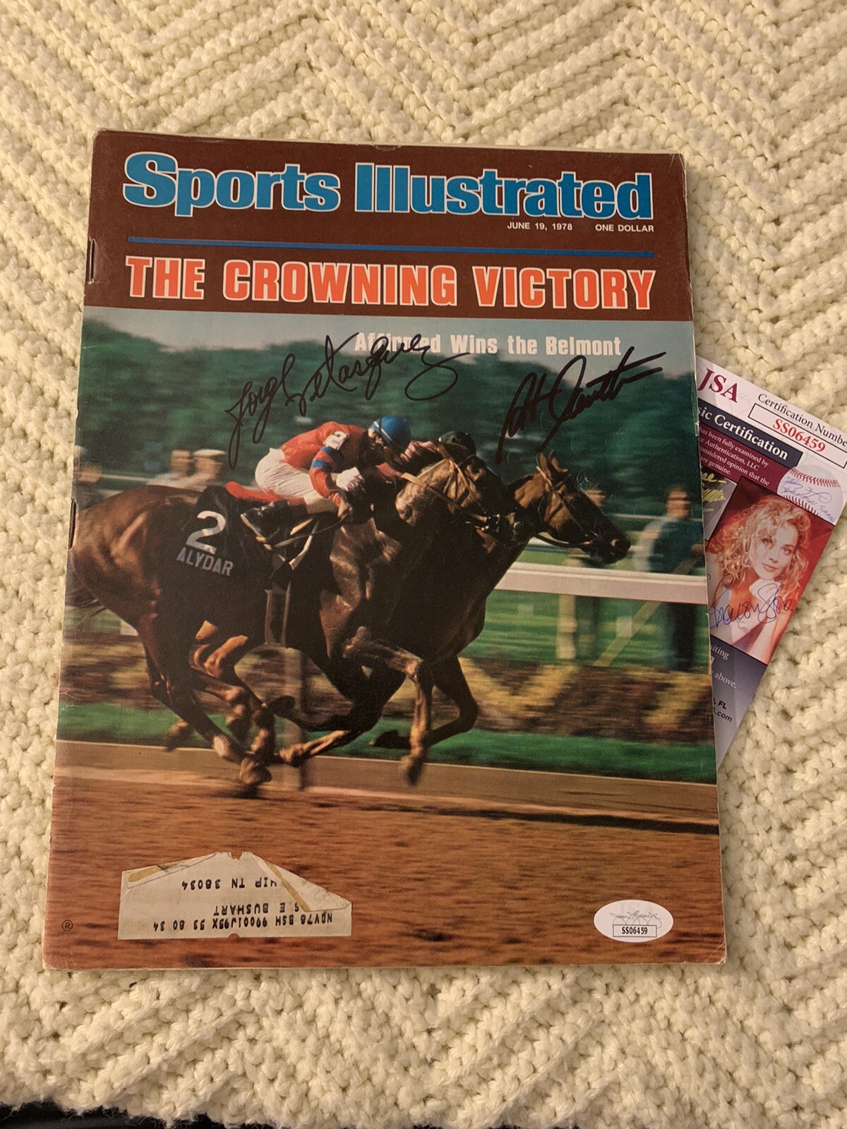 Steve Cauthen & Jorge Velasquez signed Sports Illustrated JSA Authentication COA
