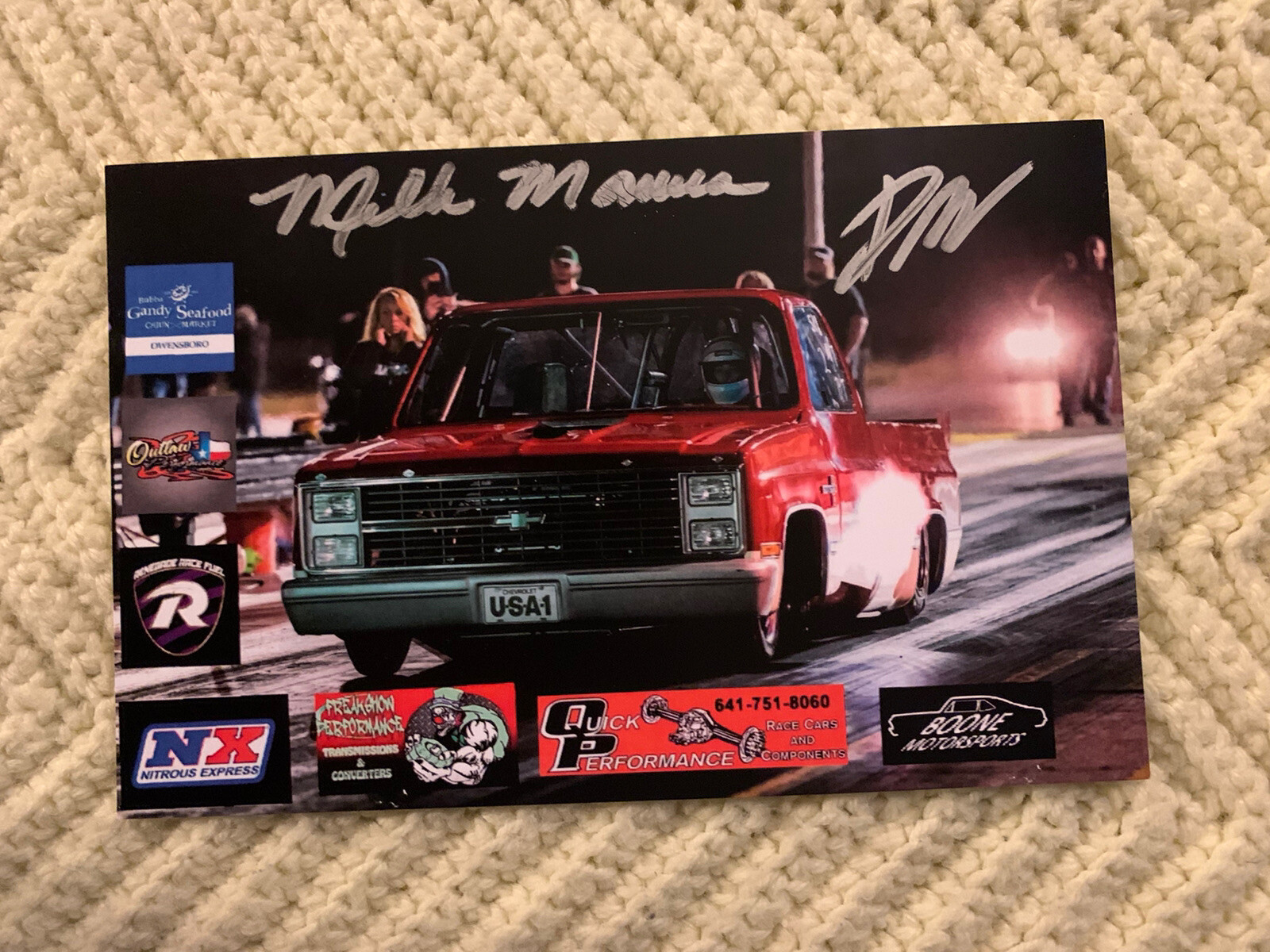 Milk Mama Sherrybeth & Danny Madewell Signed Street Outlaws Promo Card 2021 PRI
