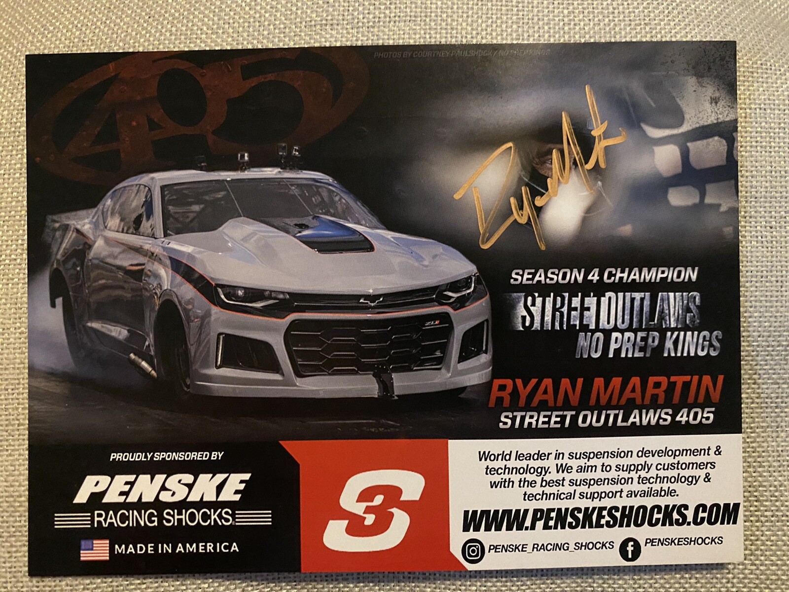 Ryan Martin Signed Street Outlaws Promo Card 2021 PRI
