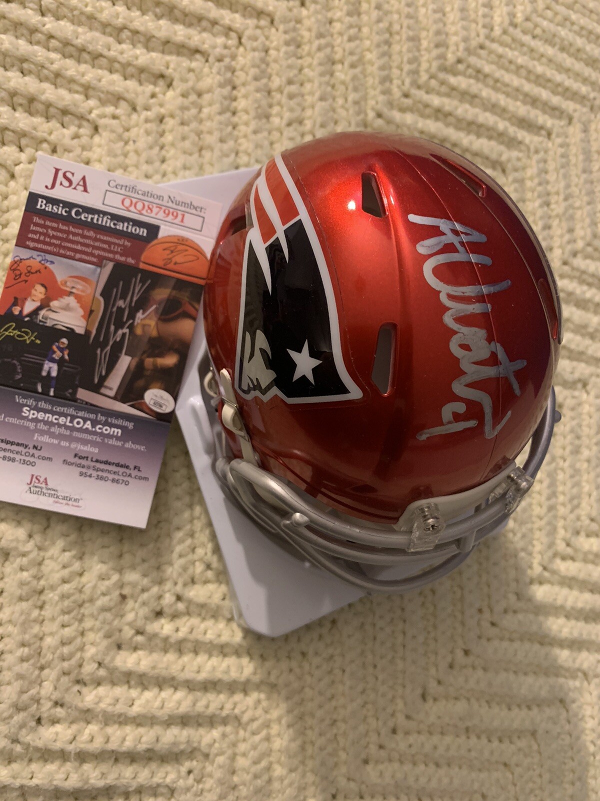 Adam Vinatieri Signed Flash Patriots Mini Helmet JSA Authentication COA
