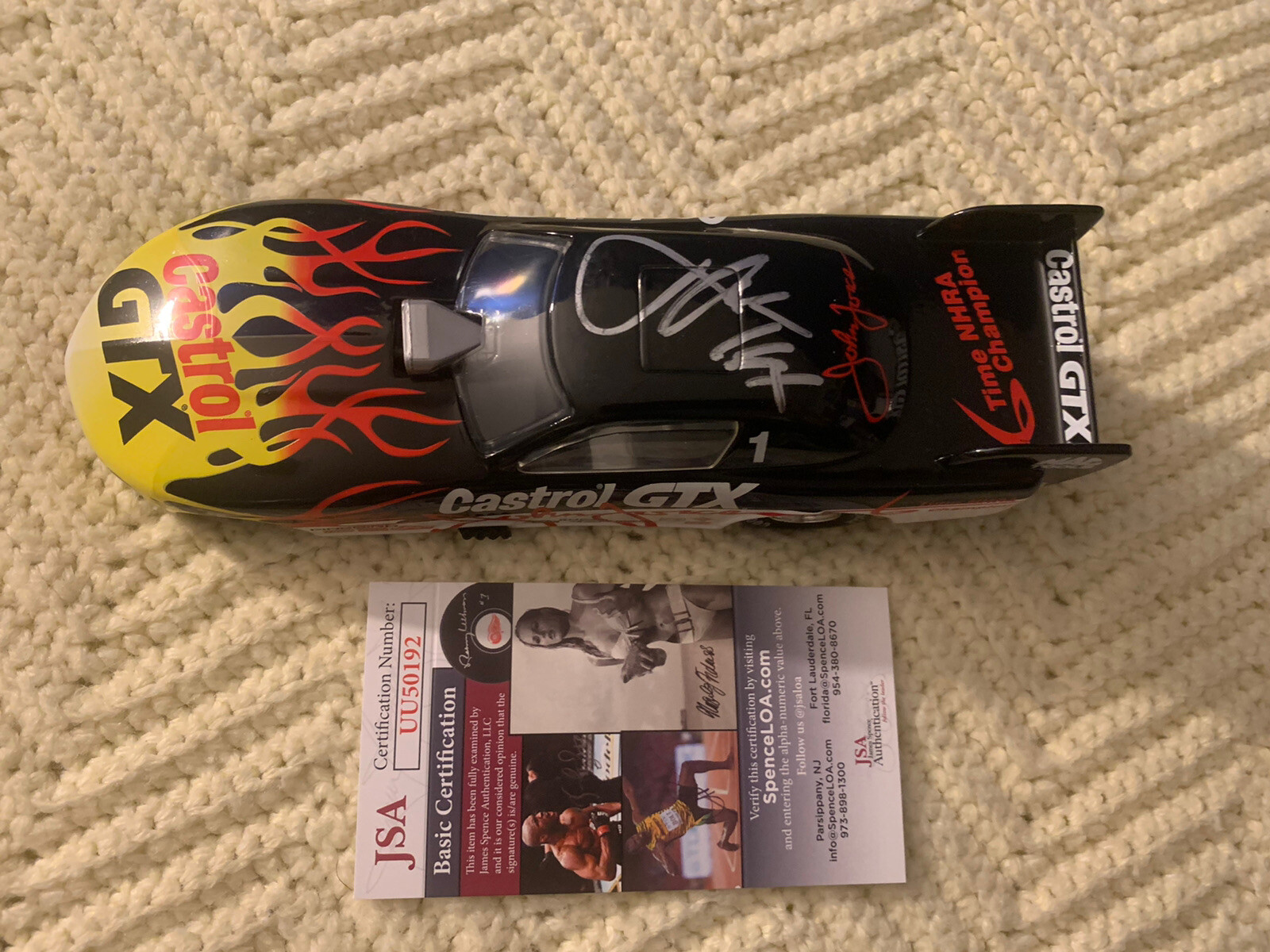 John Force Signed 1997 1/24 Diecast NHRA JSA Authentication COA Winners Circle
