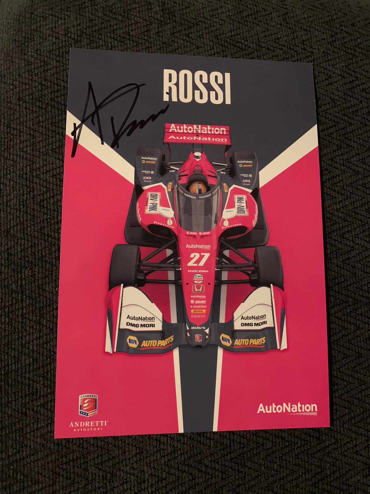 Alexander Rossi Indianapolis Indy 500 Signed Car Promo Card Autographed 2021
