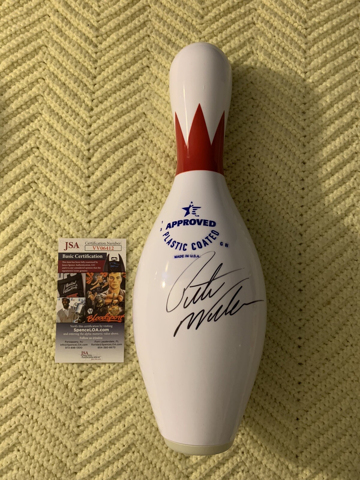 Pete Weber Brunswick PBA Signed Unused Bowling Pin JSA Authentication COA
