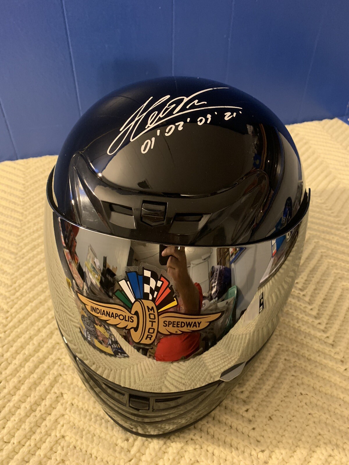 Helio Castroneves Signed Adult Helmet New Autographed Indinanapolis 500 Indy
