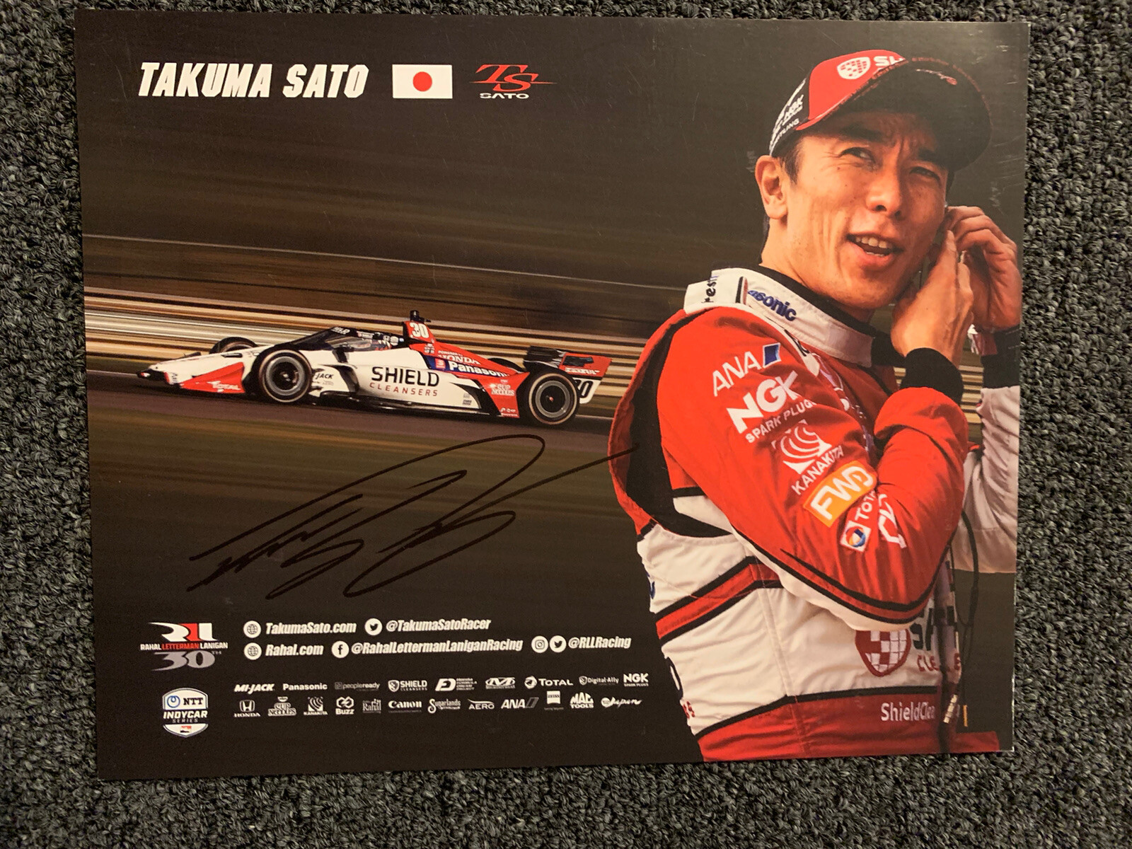 Takuma Sato Indianapolis Indy 500 Signed Car Promo Card Autographed 2021
