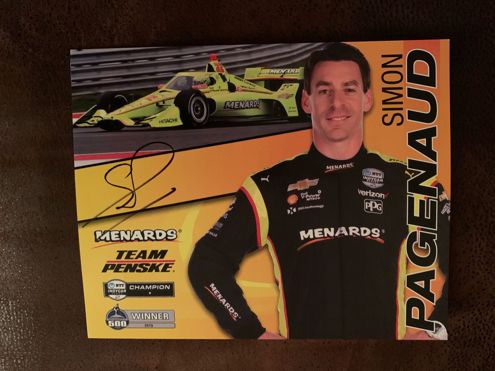 Simon Pagenaud Indianapolis Indy 500 Signed Promo Card Autographed 2020 2021
