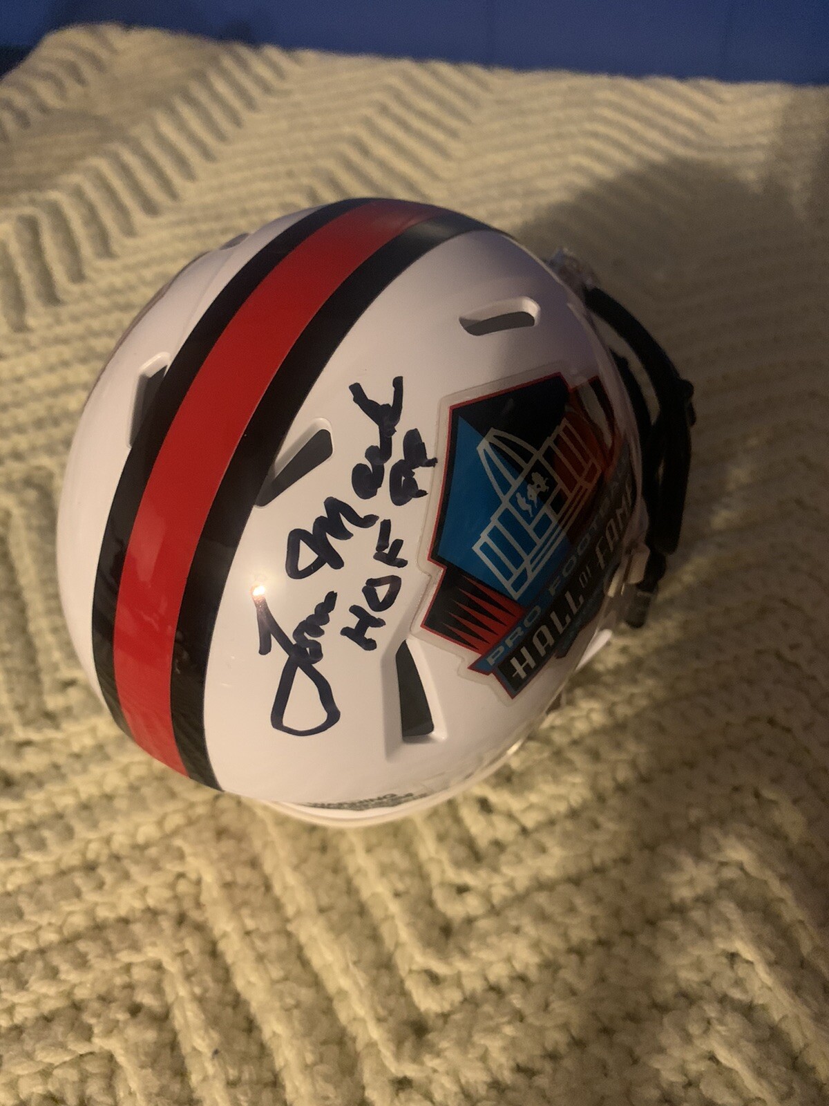 Tom Mack Signed Mini Helmet Autographed Pro Football Hall Of Fame

