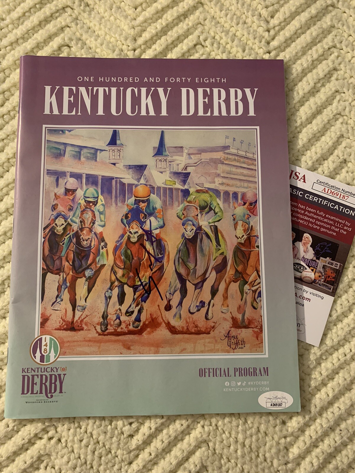 Sonny Leon Signed 2022 Kentucky DerbyProgram Autographed JSA Authentication COA
