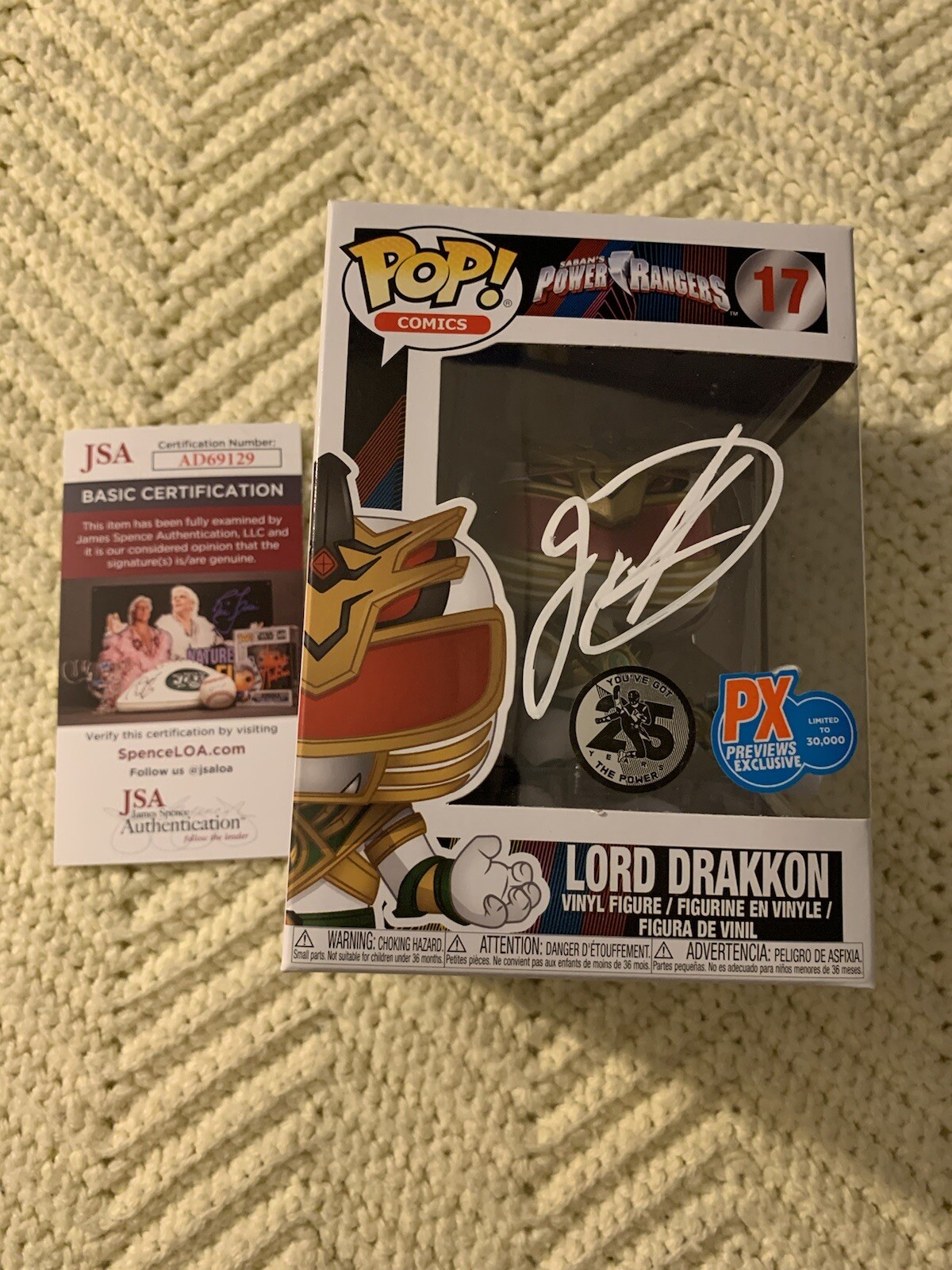 Jason David Frank Signed Funko Pop 17 JSA Authentication COA Lord Drakkon Rare
