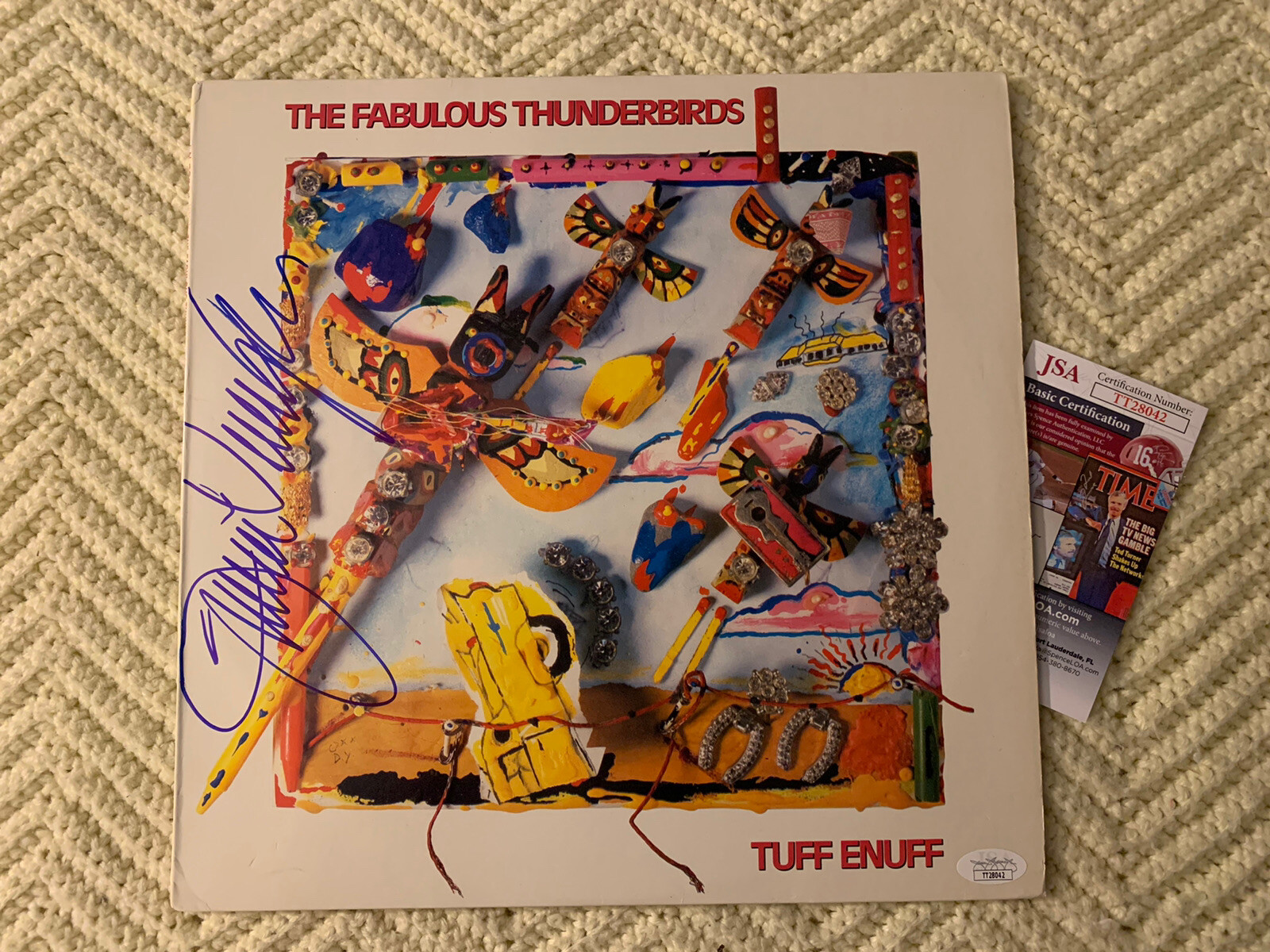 Jimmie Vaughan SIGNED Tuff Enuff Vinyl Record ALBUM JSA Authenticated COA

