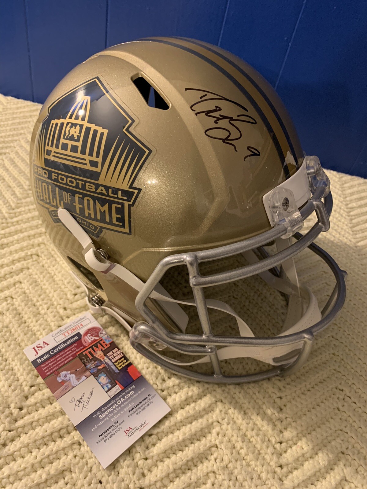 Drew Brees Signed Full Size Helmet Replica Hall Of Fame JSA Authenticated COA
