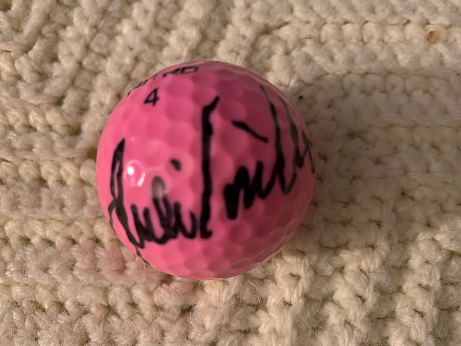 Juli Inkster Signed Pink Golf Ball Autographed LPGA
