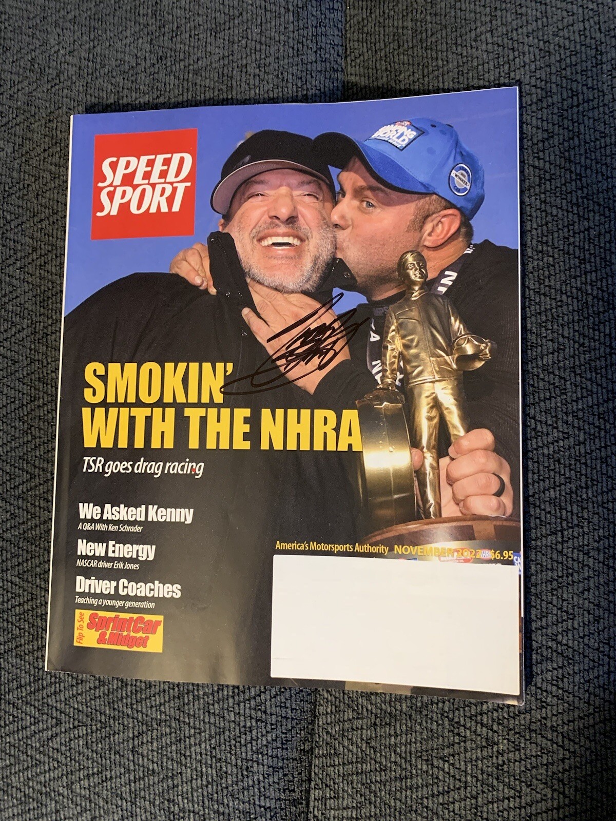 Autographed Tony Stewart Signed Speed Sport Magazine NHRA Nascar
