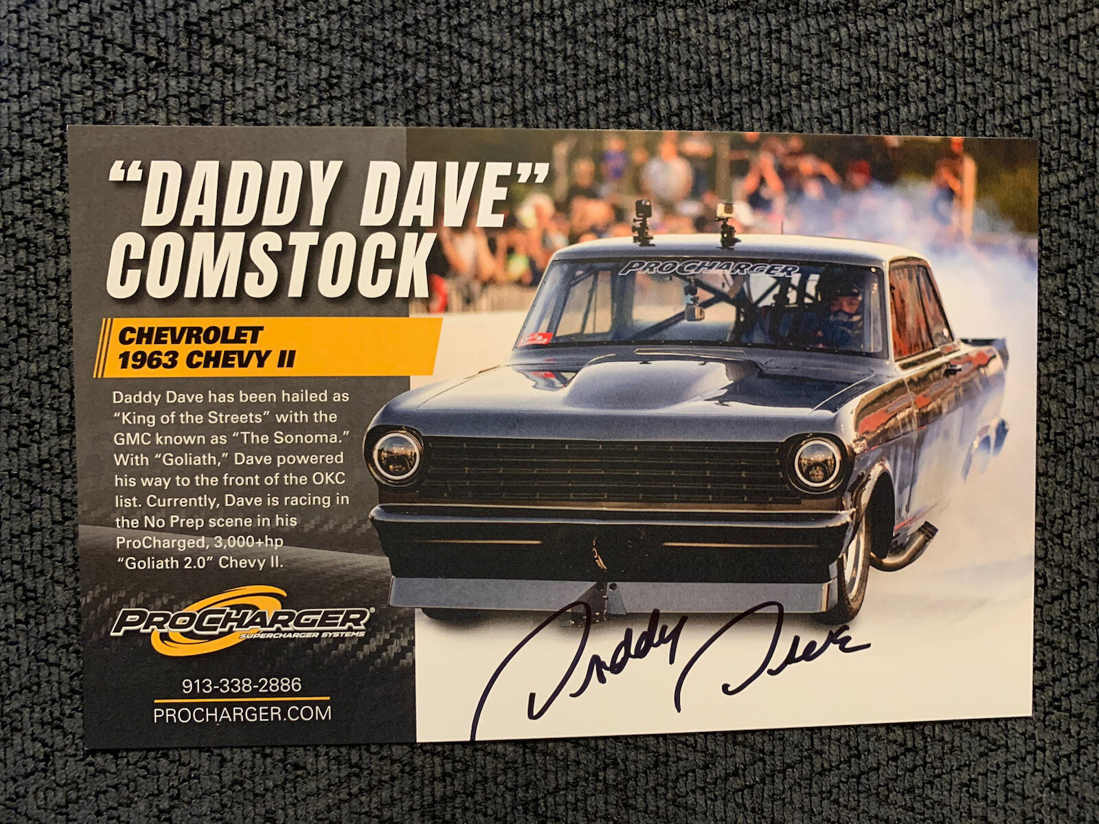 Street Outlaws Daddy Dave Comstock Signed Promo Card 2022 PRI Autographed
