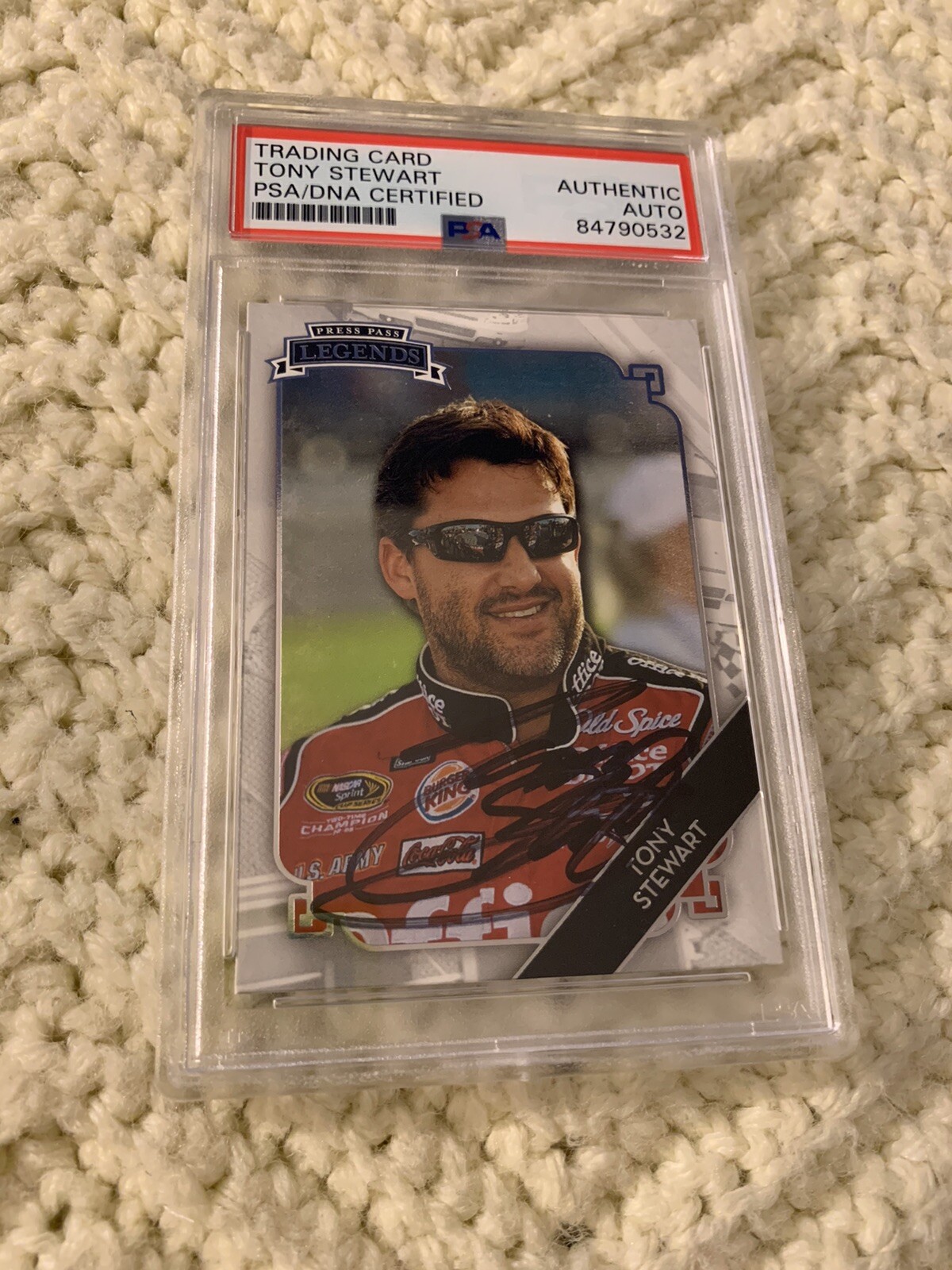 Tony Stewart Signed 2009 Press Pass Legends Card #55 PSA /DNA Slab COA
