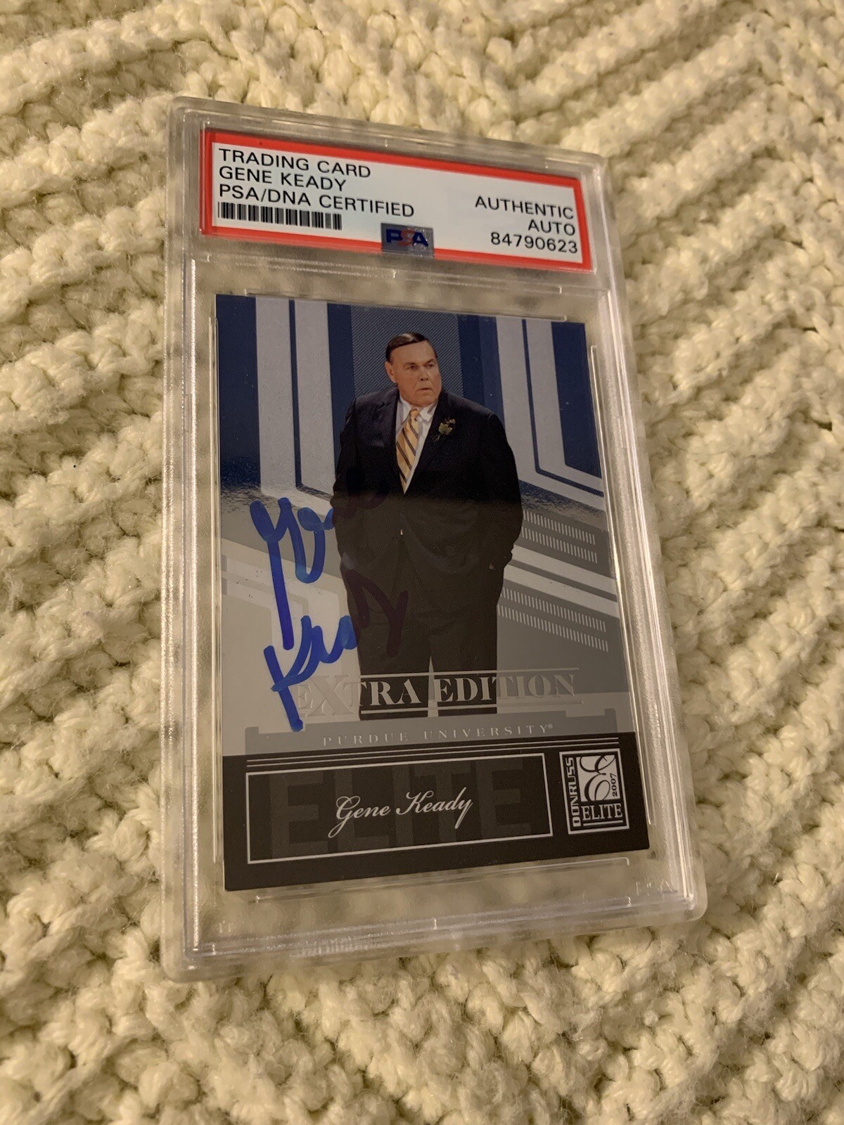 Gene Keady Signed 2007 Donruss Elite Card #71 PSA /DNA Slab COA Autographed
