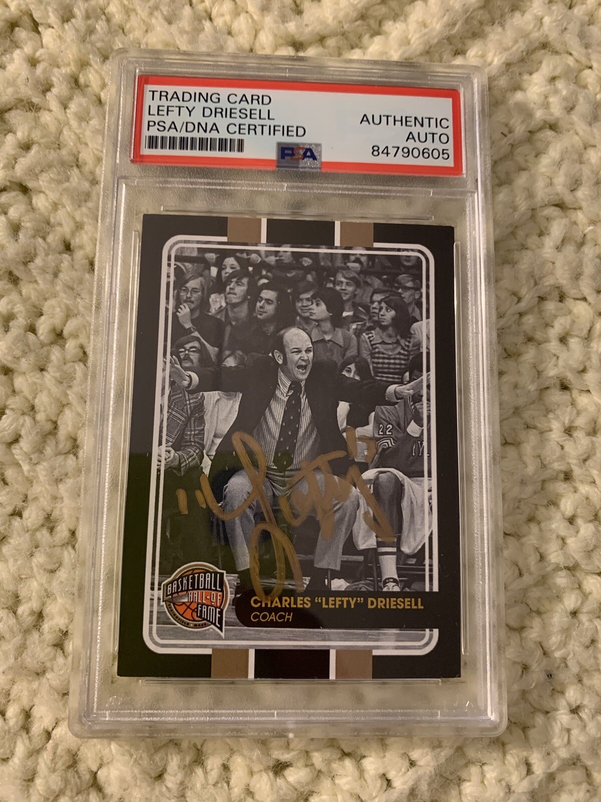 Charles Lefty Driesell Signed Panini Basketball HOF Card #3 PSA /DNA Slab COA
