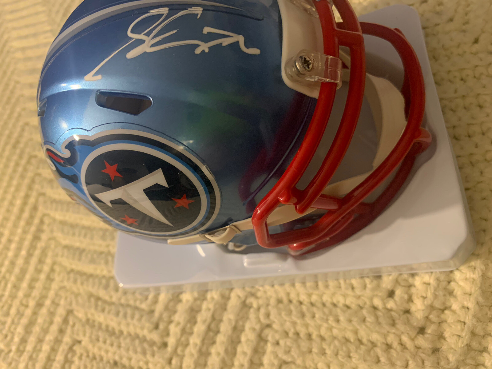 Steve Hutchinson Signed Flash Mini Helmet Autographed Tennessee Titans
