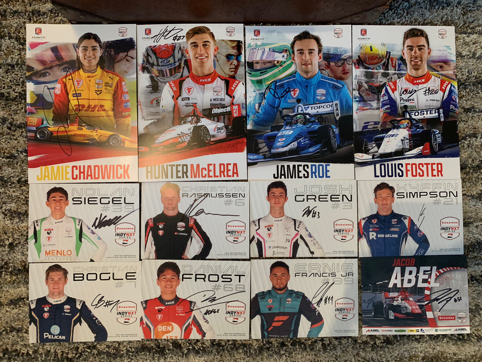 Indianapolis 500 Lot Of 18 Promo/hero Cards 2023 Signed Indy NXT Autographed
