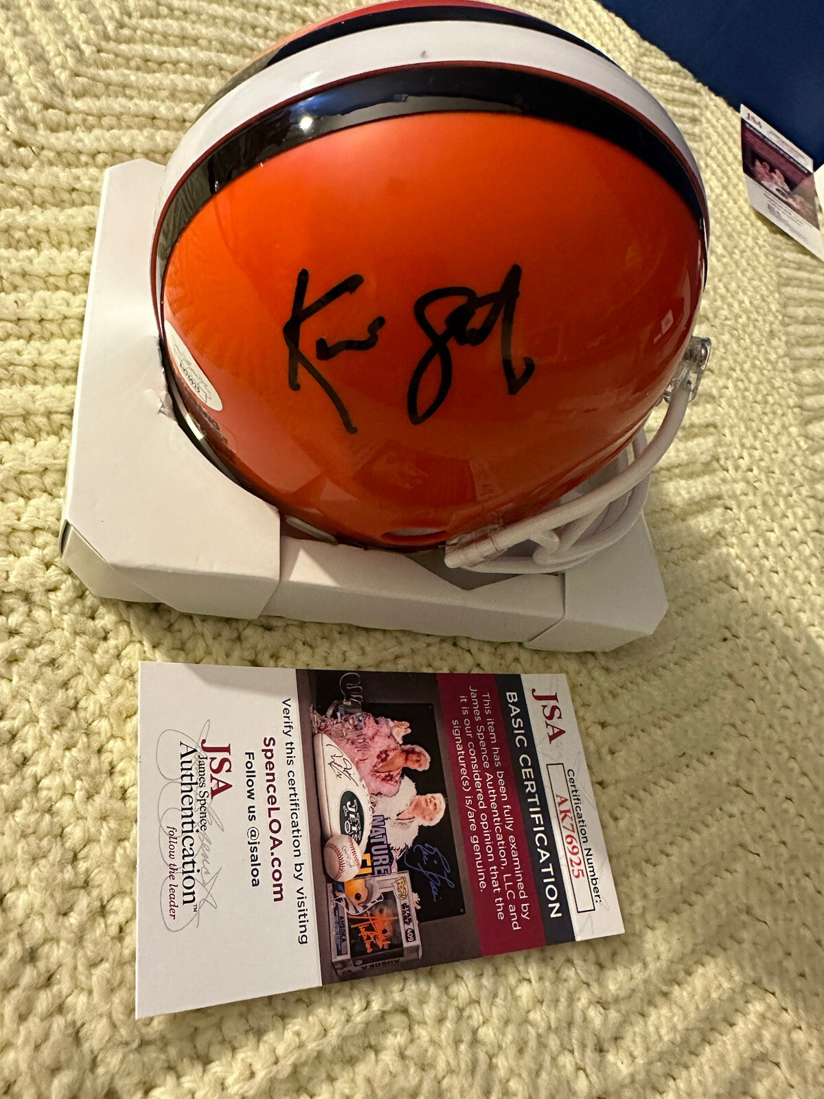 Kevin Stefanski Signed Flash Mini Helmet Browns Autograph JSA Authenticated COA
