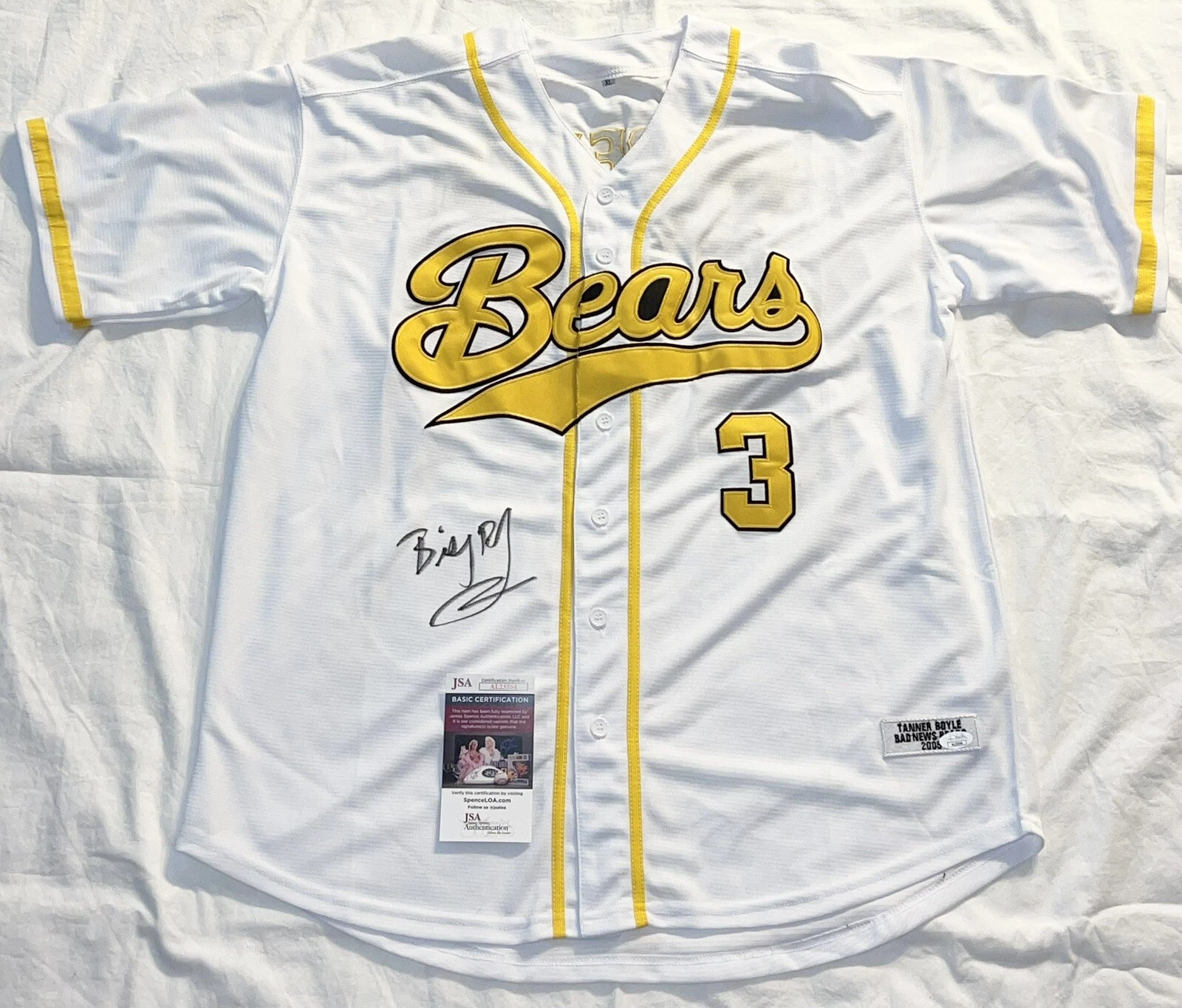 Billy Bob Thornton Signed Autographed Bad News Bears Jersey Coach JSA
