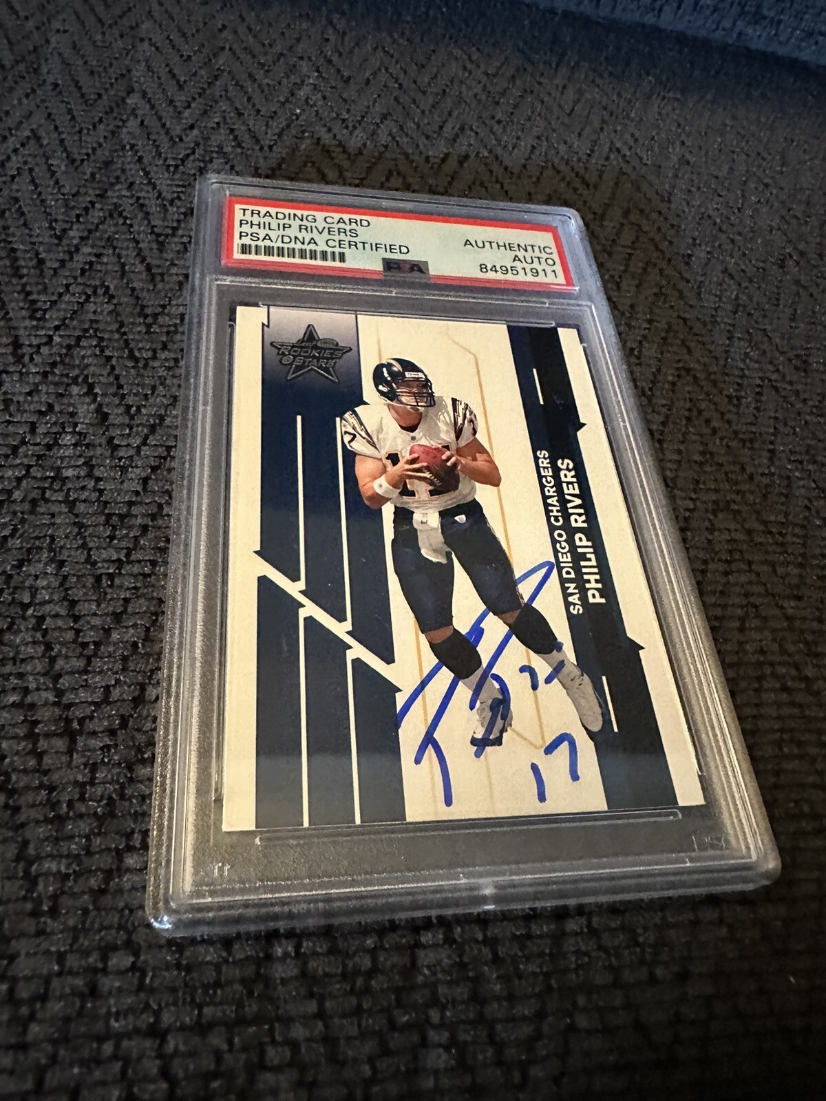 Phillip Rivers Signed 2006 Donruss Playoff #86 Card PSA /DNA Slab COA Chargers
