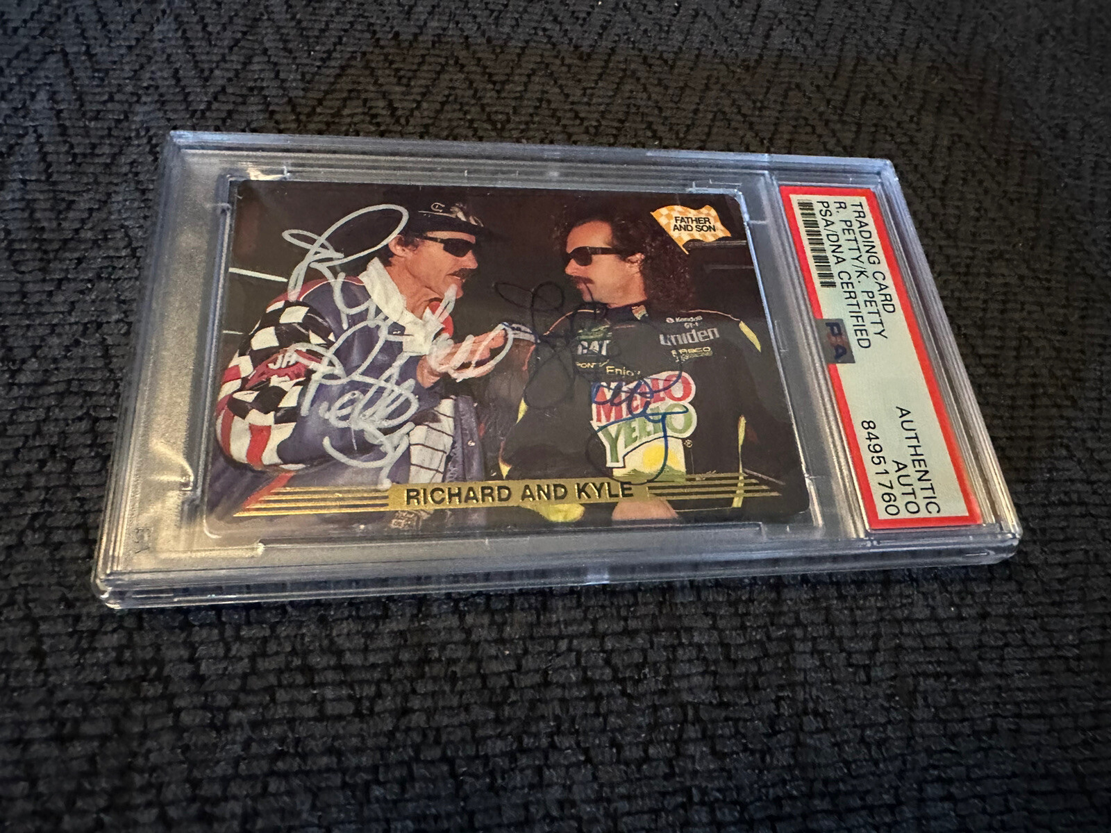 Richard Kyle Petty Signed 1993 Action Packed Father Son #160 Card PSA /DNA Slab
