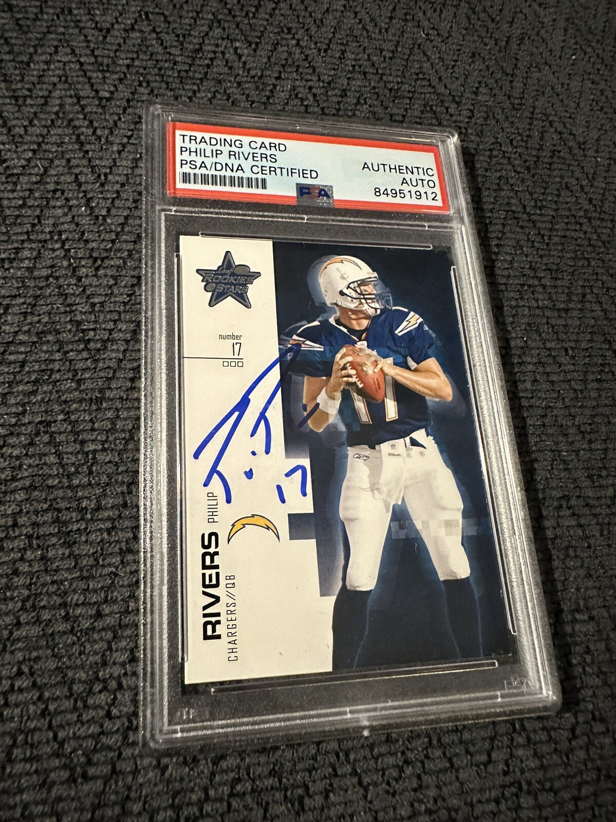 New ListingPhillip Rivers Signed 2007 Leaf Rookies & Stars #98 Card PSA /DNA Slab COA
