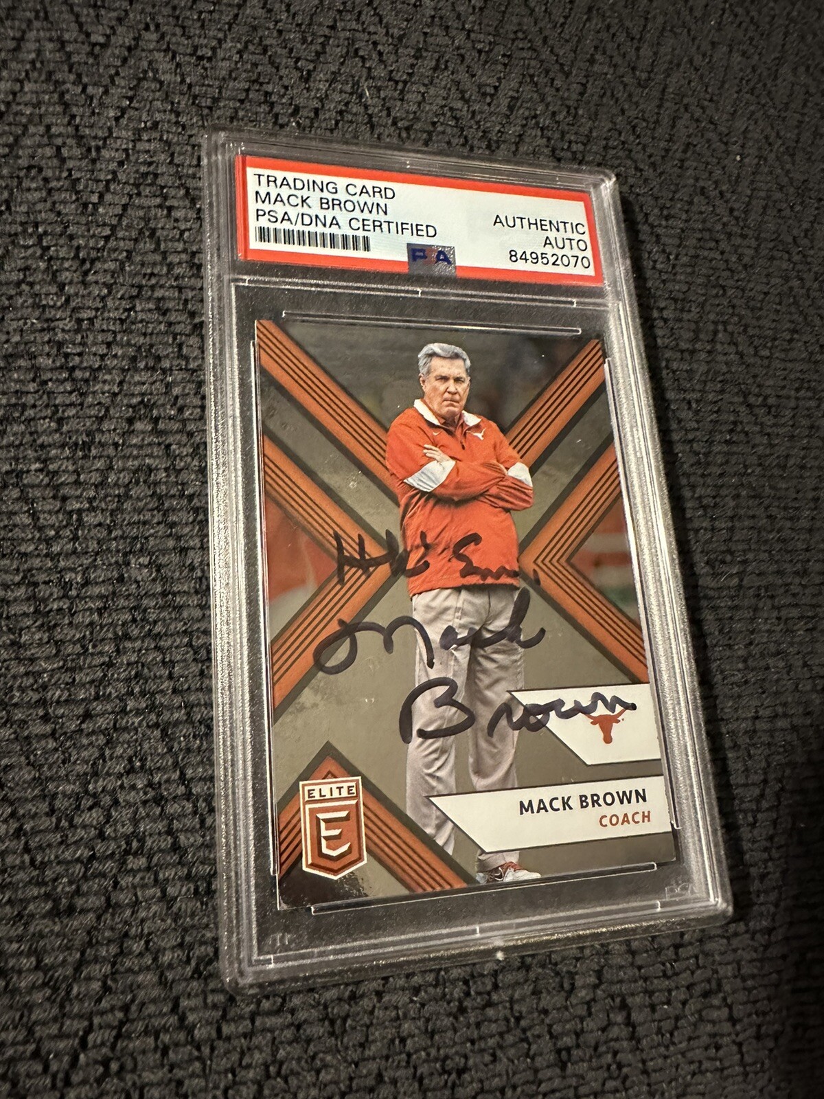 New ListingMack Brown Signed 2018 Panini Elite Draft Picks #64 Card PSA /DNA Slab COA Texas
