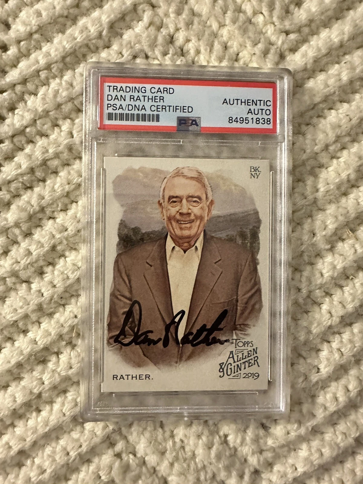 New ListingDan Rather Signed 2019 Allen & Ginter #174 Card PSA /DNA Slab COA CBS News
