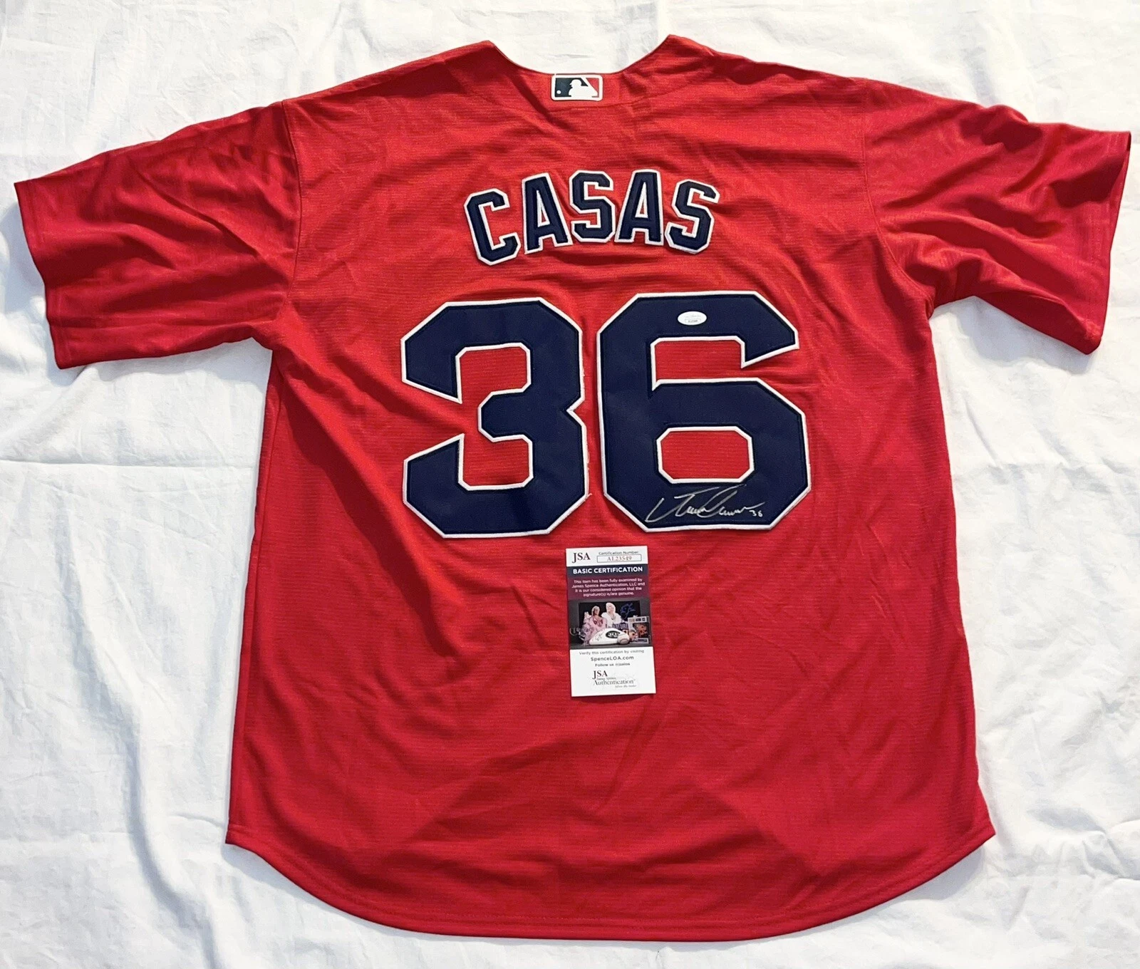 Tristan Casas Signed Autographed Boston Red Sox Jersey JSA World Series
